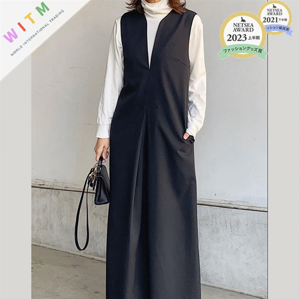 秋冬新作 ノースリーブサロペット ワイドパンツ オールインワン 女性用
