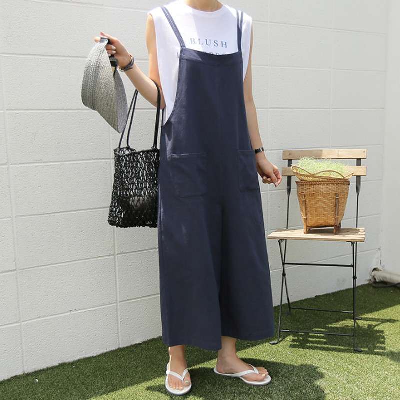 ゆったりカジュアル リネンサロペット