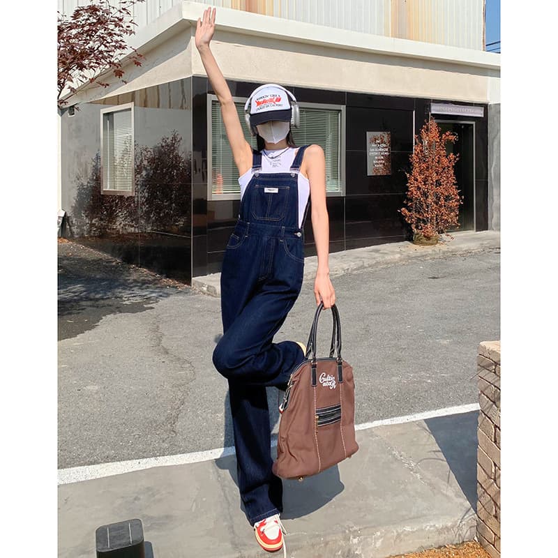 サロペットゆったりワイドストレートサロペット