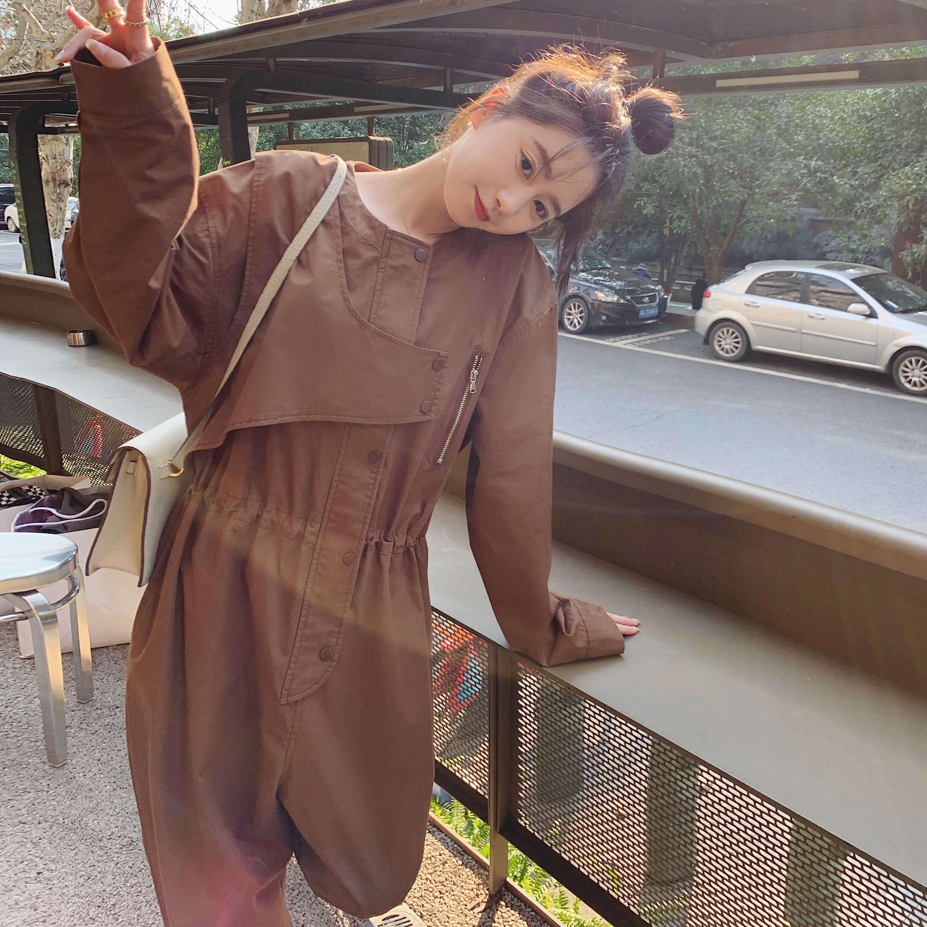 サロペット レトロ風カジュアルジャンプスーツ