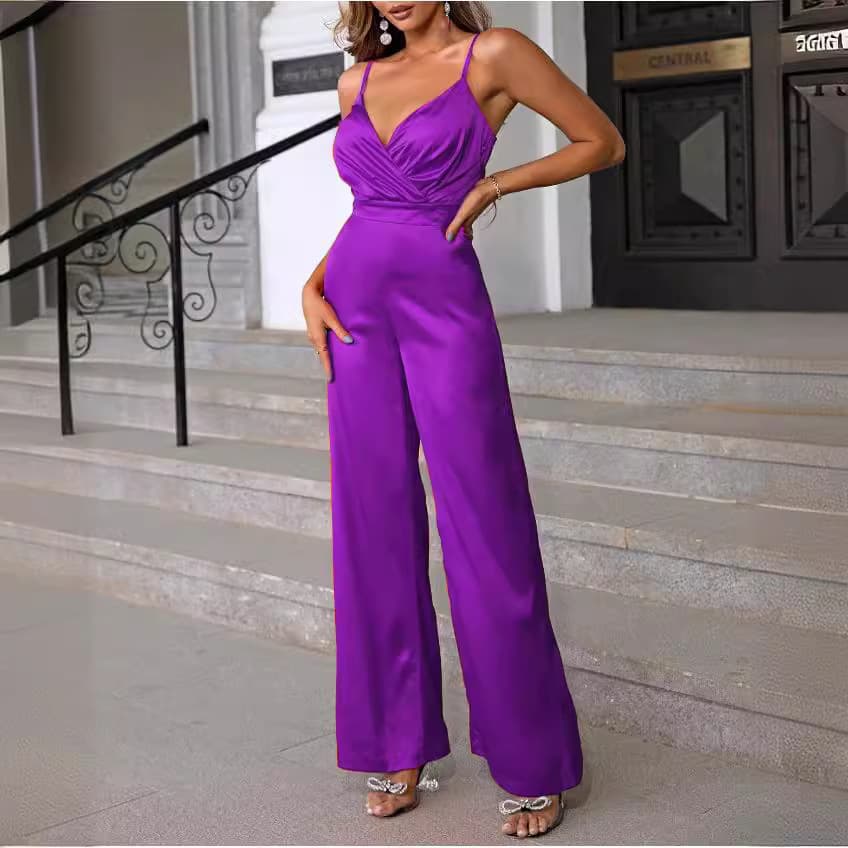 シンプル光沢サロペット