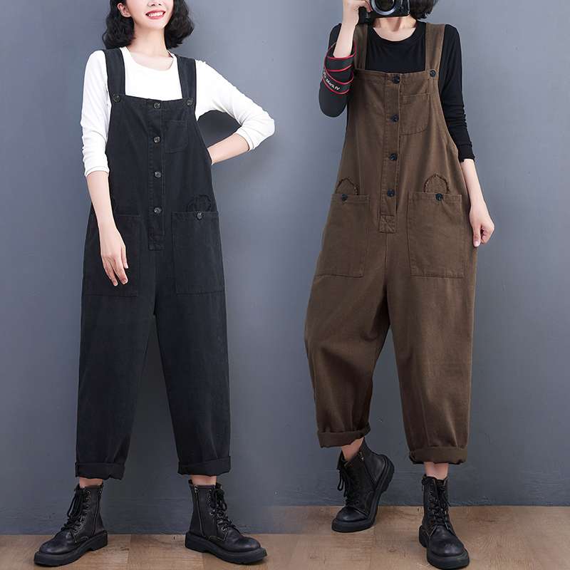 レトロカジュアル ゆったりサロペット