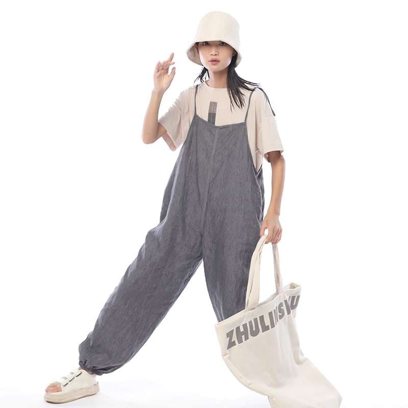 レトロ風ゆったりサロペット オーバーオール