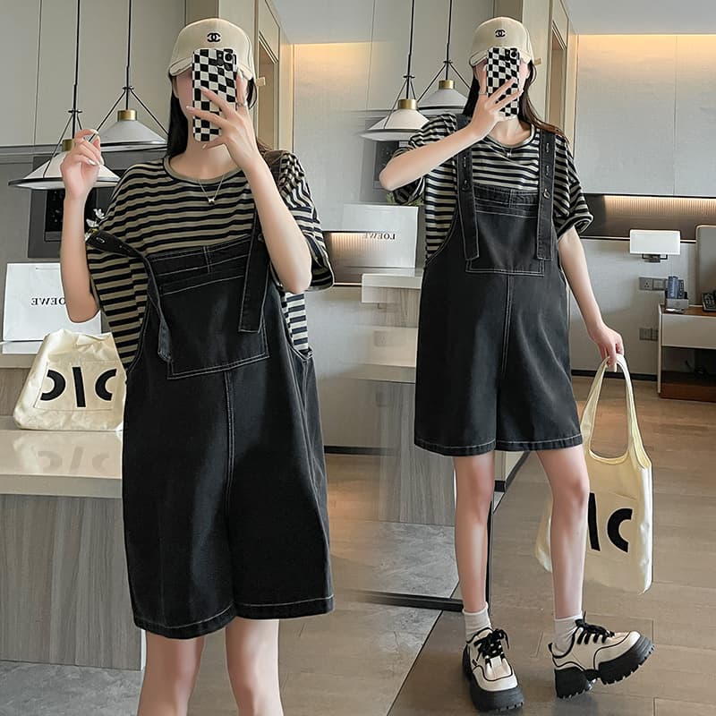 サロペット ゆったり着用ショートサロペット