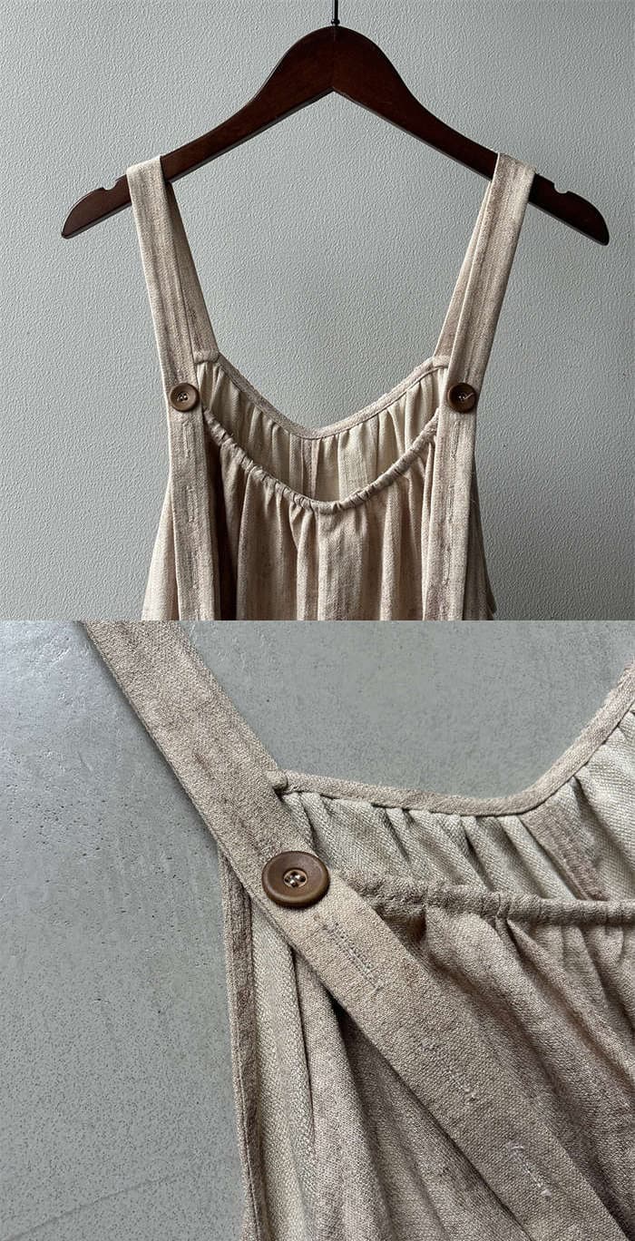 2025新作 ゆったりロングサロペット ワイドパンツ