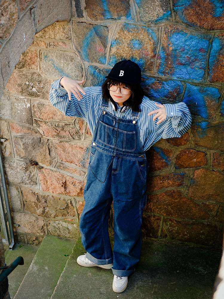 レトロビーチサロペット デニムオーバーオール