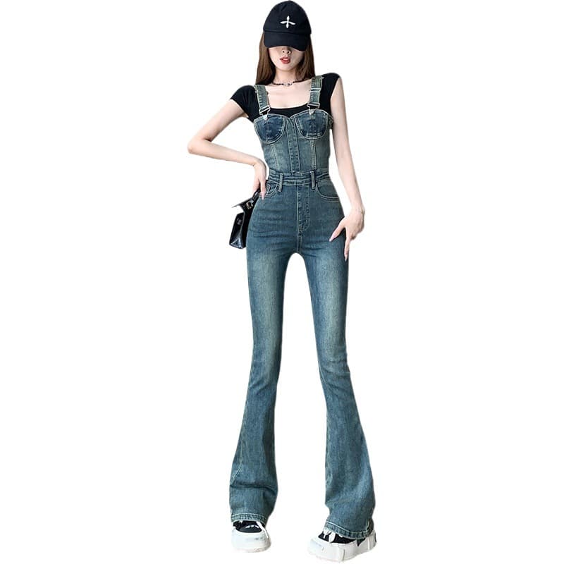 ストレッチフレアサロペット