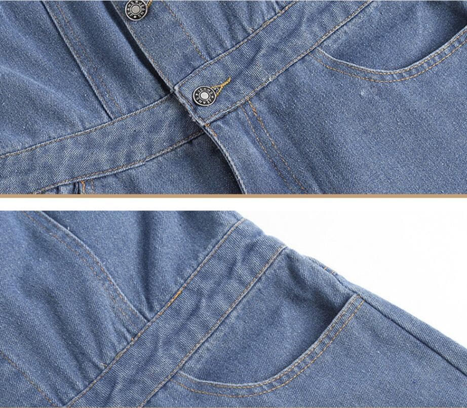 大人可愛いデニムサロペット ワイドパンツ バックリボン