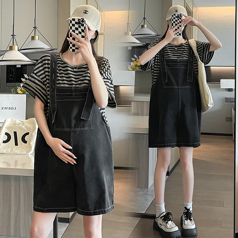 サロペット ゆったり着用ショートサロペット