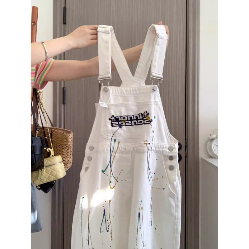 サロペット アーティスト風ペイントサロペット