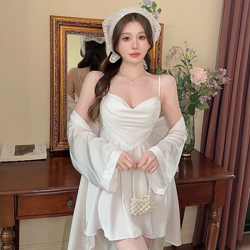 サロペット キャミソールフリルワンピース