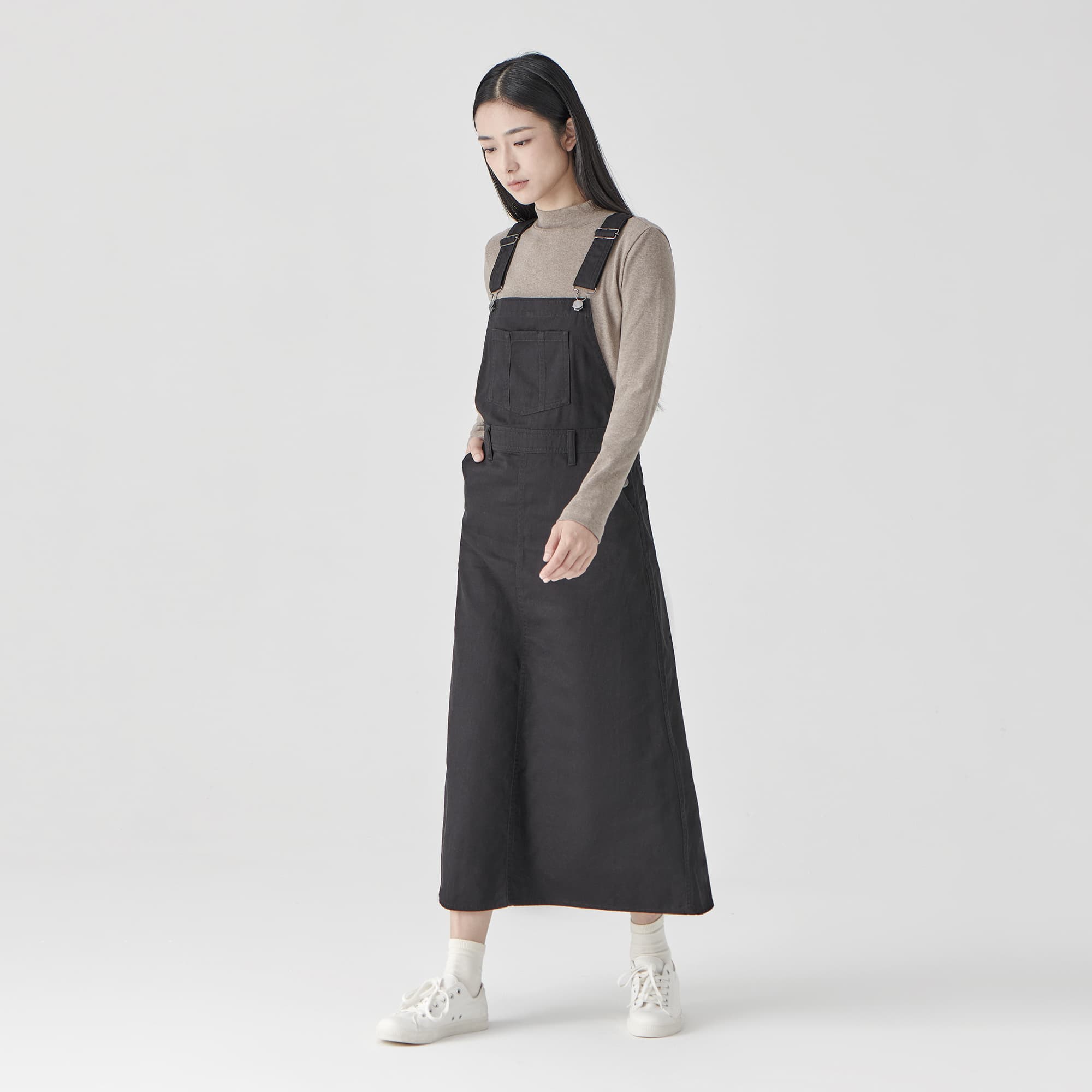 シンプル上質サロペットワンピース
