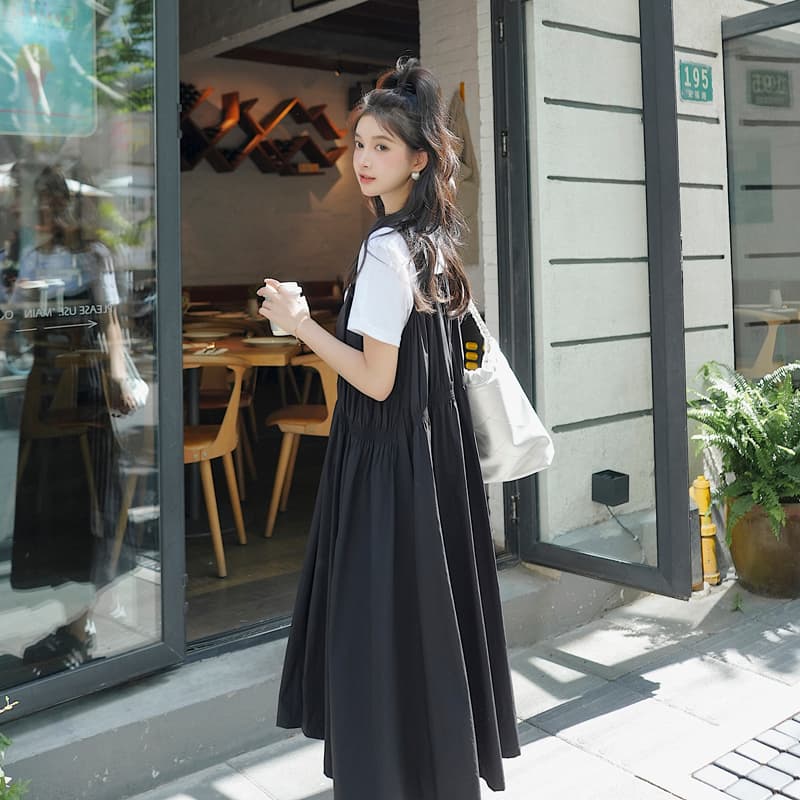 ゆるふわサロペットワンピース