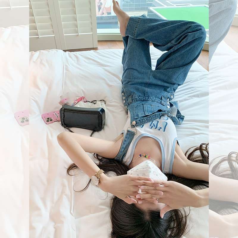 ゆったりシルエット デニムサロペット
