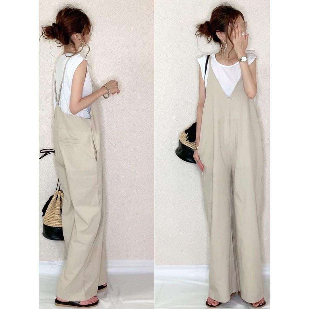 ゆったりシルエットの大人可愛いサロペット