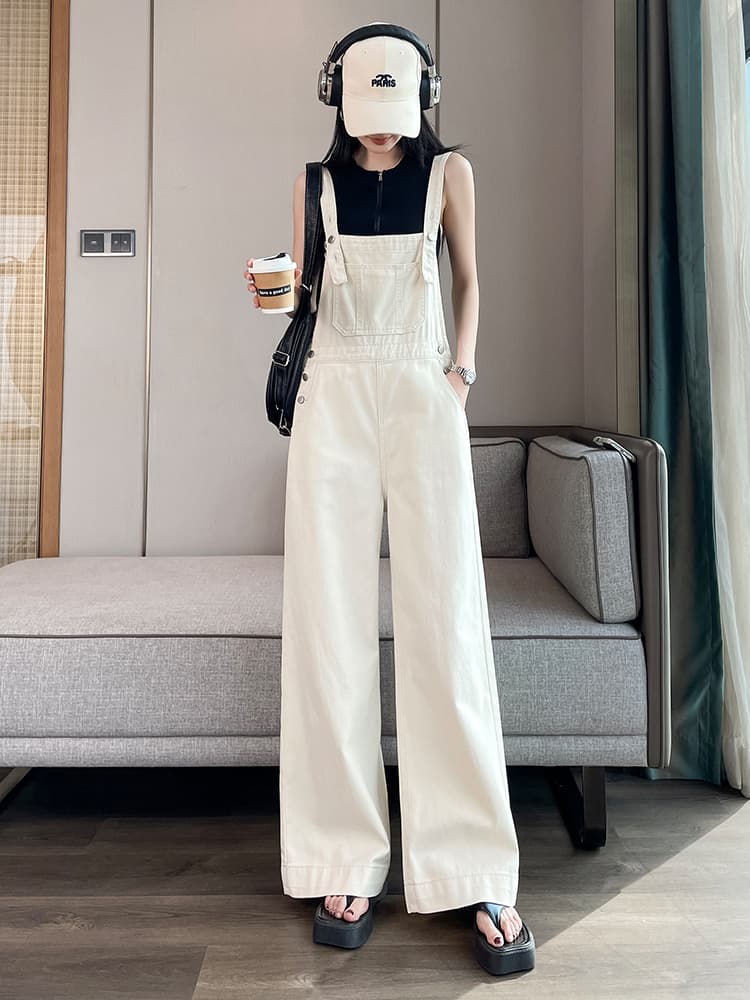 サロペット ゆったりワイドシルエットサロペット