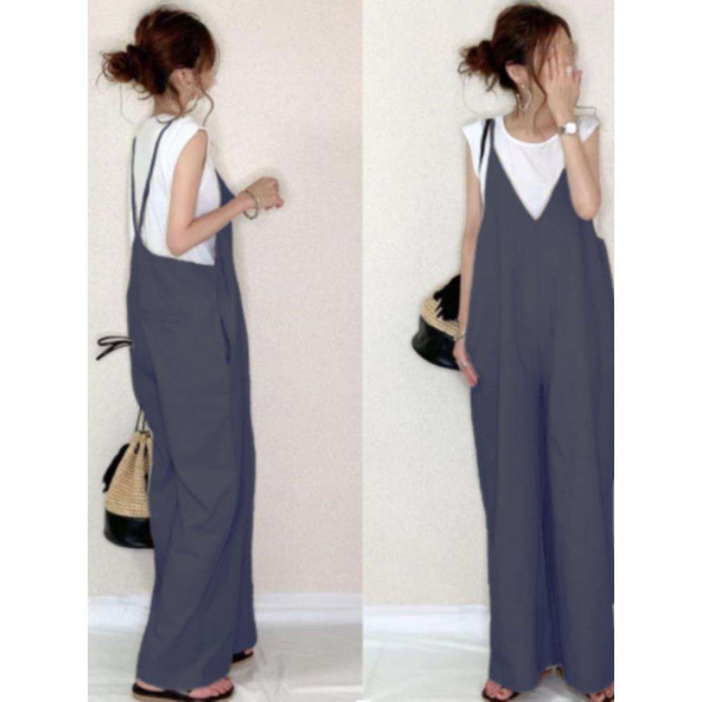 ゆったりシルエットの大人可愛いサロペット