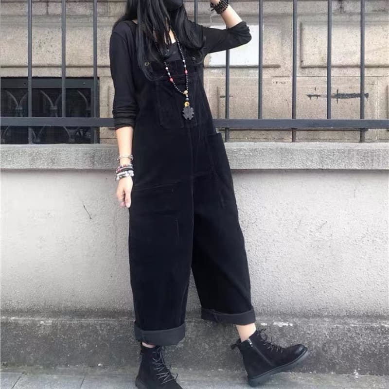 ゆったりコーデュロイサロペット
