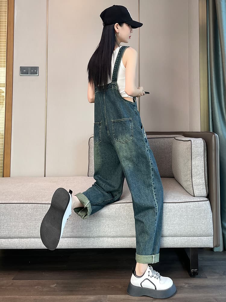 サロペット 懐かしの職人風デニムサロペット