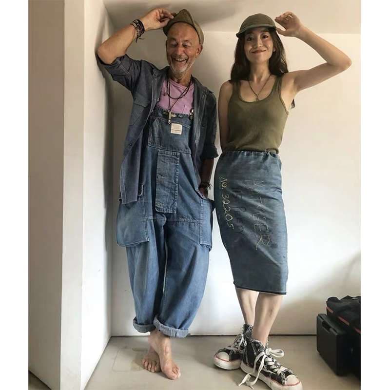 ゆったりヴィンテージ風デニムサロペット