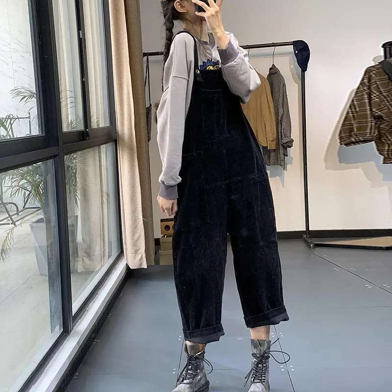 サロペット ヴィンテージ風コーデュロイオーバーオール