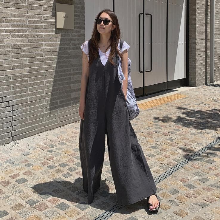 ゆったりサロペットパンツ