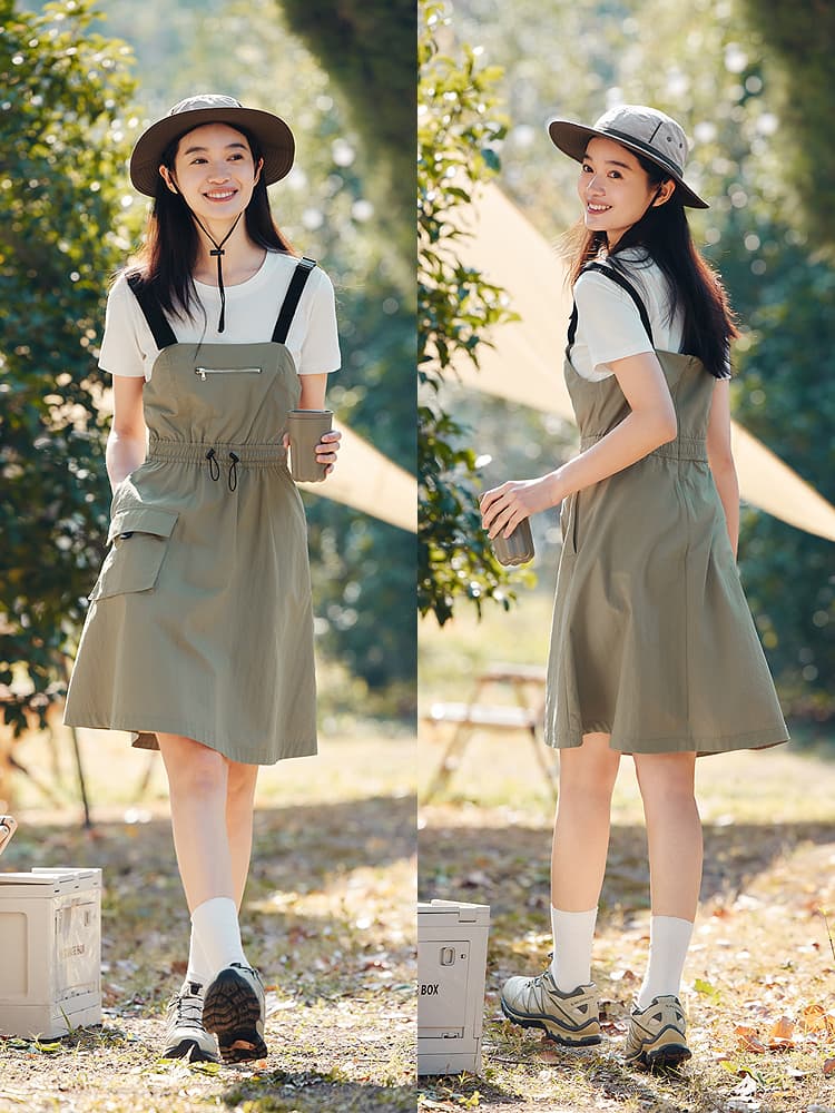 サロペットポケット付きアウトドアサロペットワンピース
