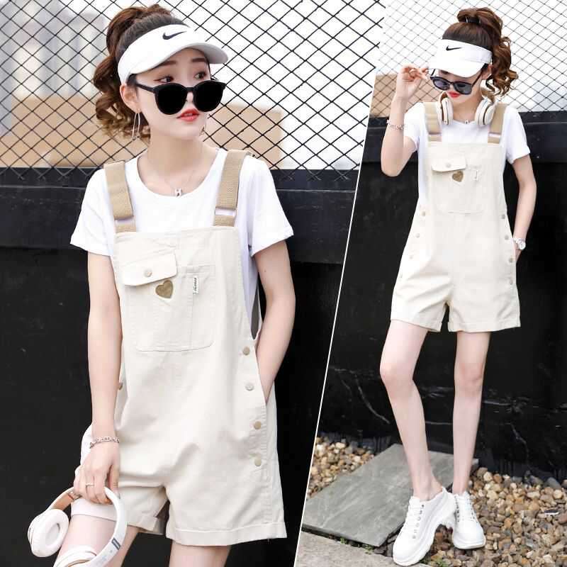 サロペット スポーティカジュアル ショート丈オーバーオール