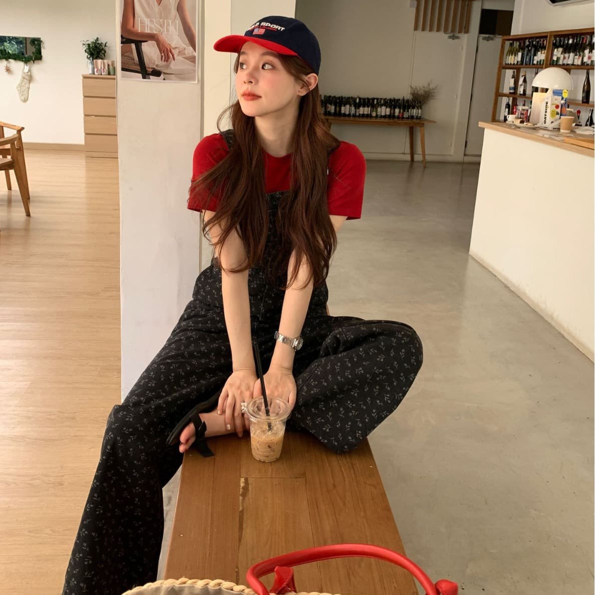 サロペット 花柄サロペットパンツ フリーサイズ