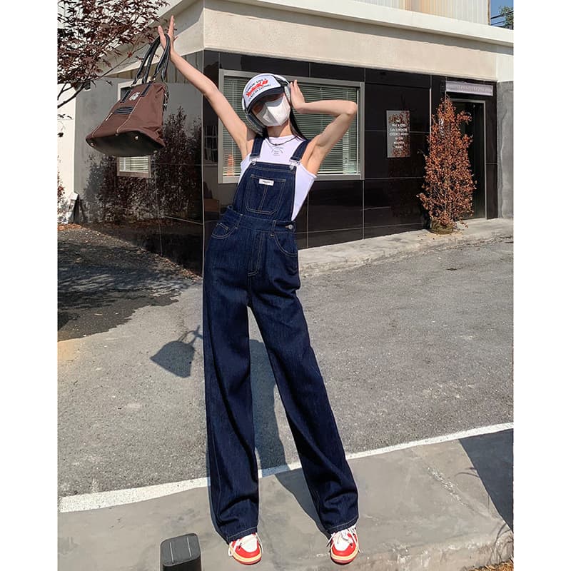 サロペットゆったりワイドストレートサロペット