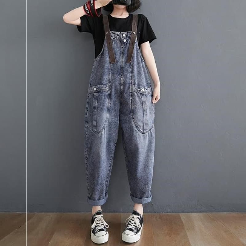 サロペット ゆったりデニムサロペット