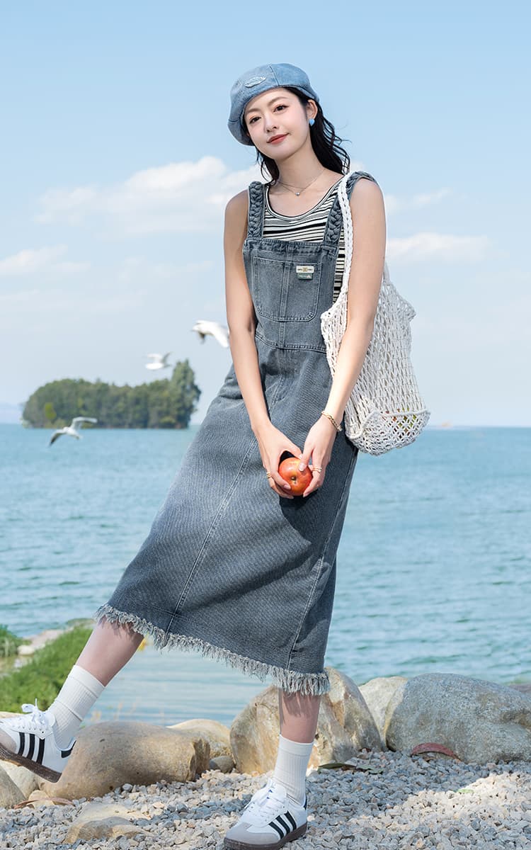 サロペット 海辺の休日サロペットワンピース