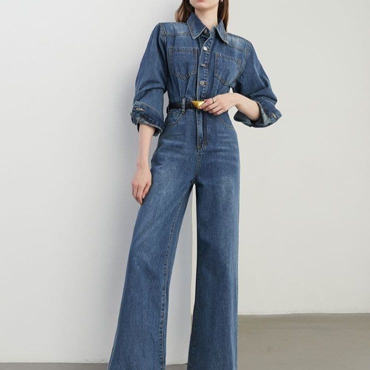 サロペットパンツ サロペット クラシック一体型デニム作業着
