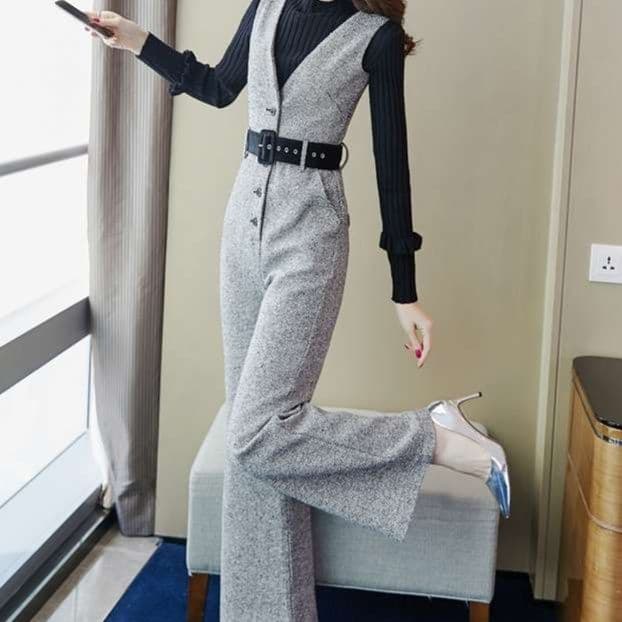 エレガントサロペットパンツ