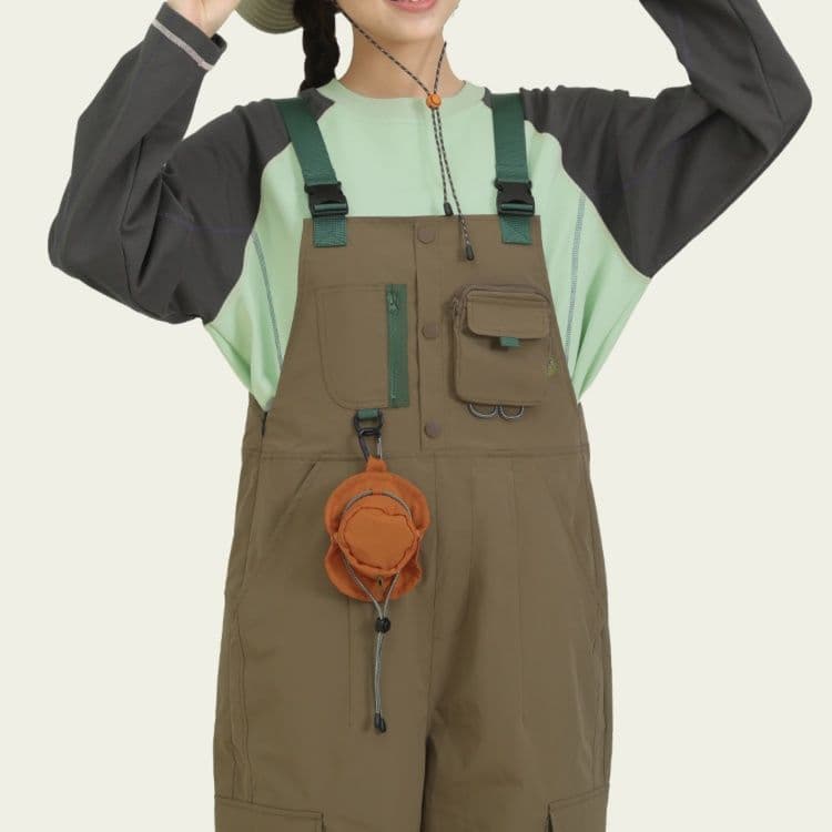 サロペット ポケット付き機能的サロペット