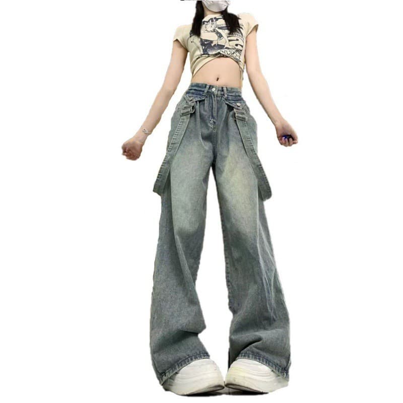 サロペット ゆったりサロペットワイドパンツ
