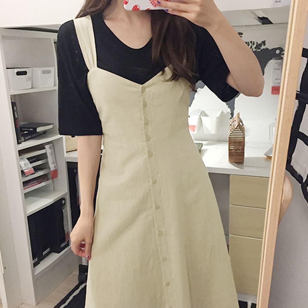 バックリボンサロペットワンピース レディース ジャンパースカート
