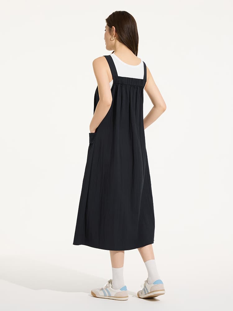 サロペット ゆったりシルエットサロペットワンピース