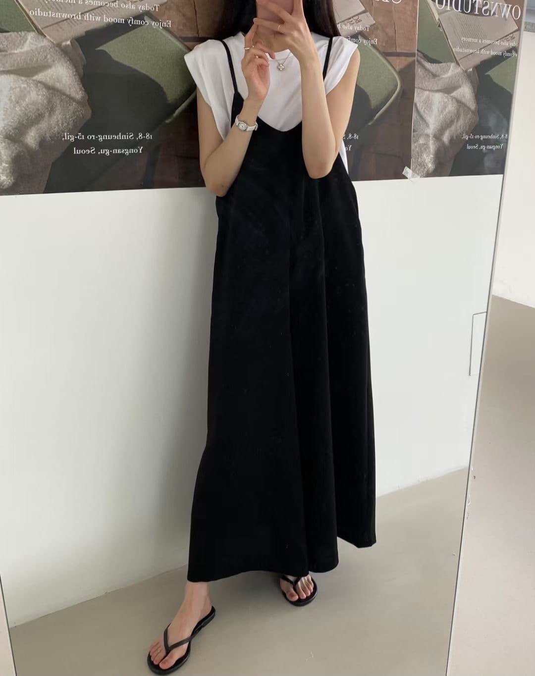 サロペット ワイドパンツ 体型カバー 上品 大人可愛い オールインワン