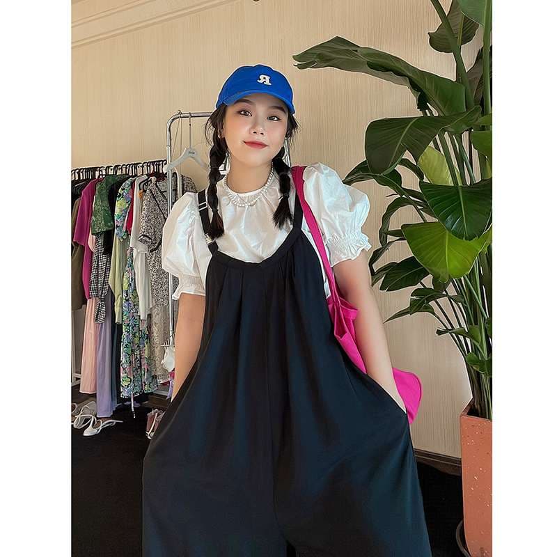 ゆったりロングサロペット