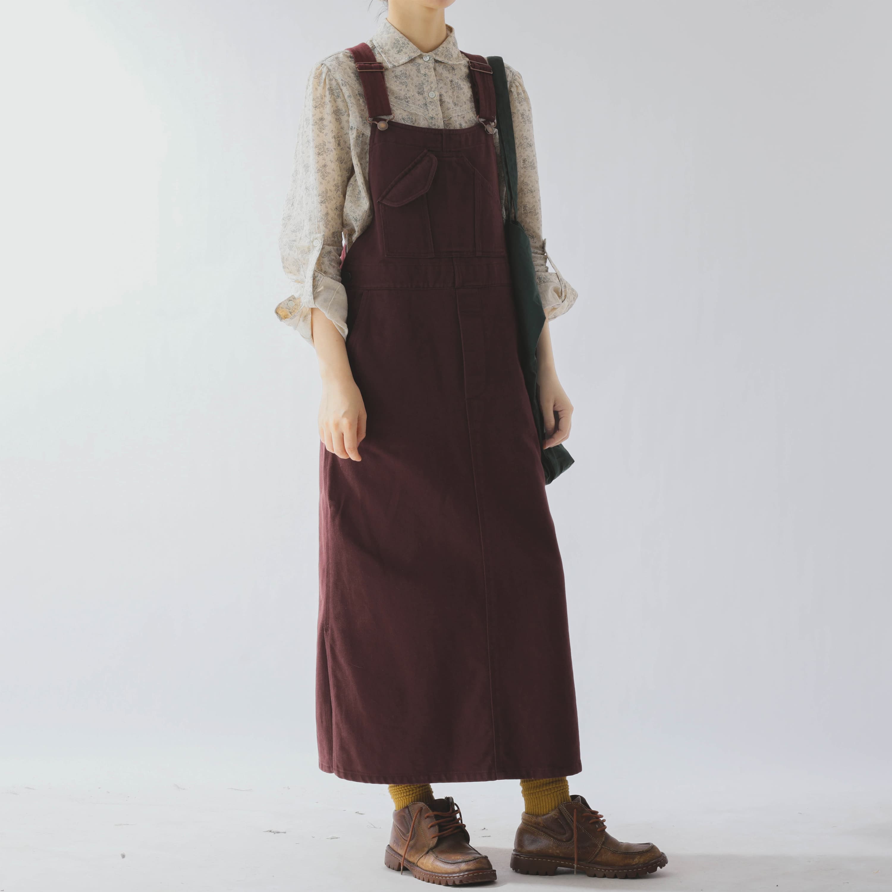 クラシカルロングサロペットワンピース