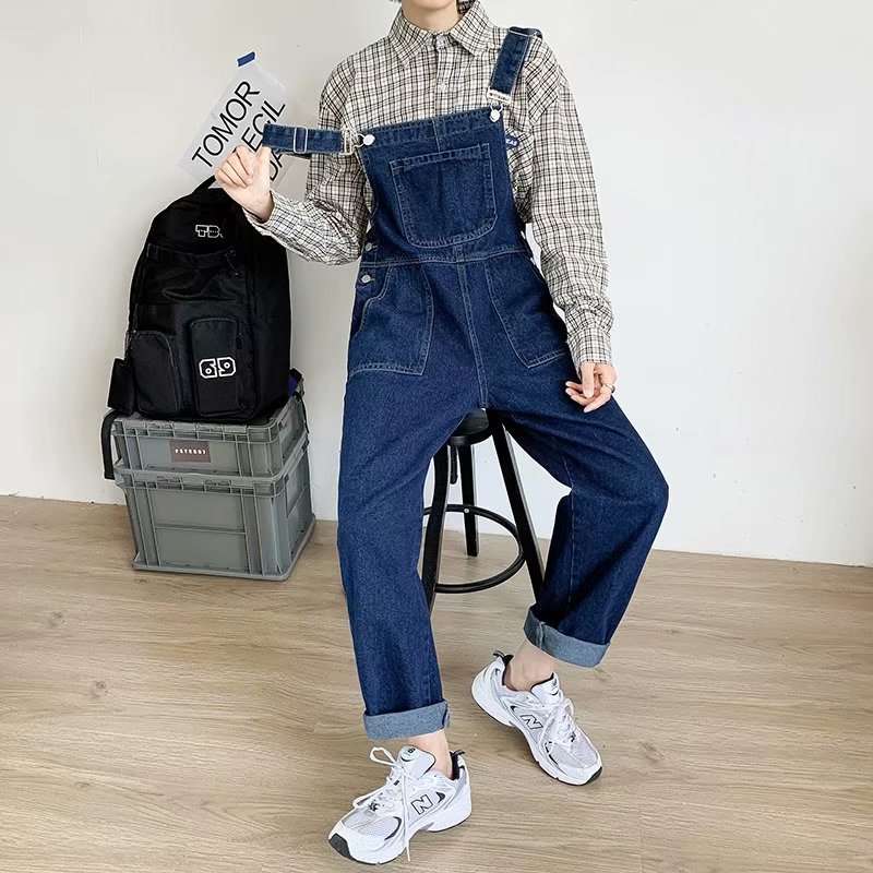 クラシックスタイル ゆったりデニムサロペット