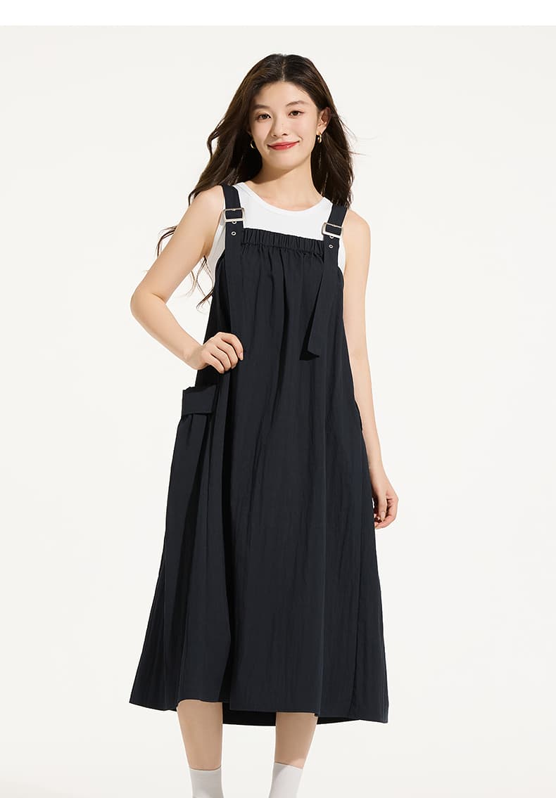 サロペット ゆったりシルエットサロペットワンピース