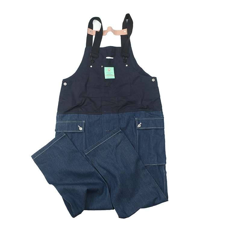 レトロ風作業着サロペット 機能的デザイン