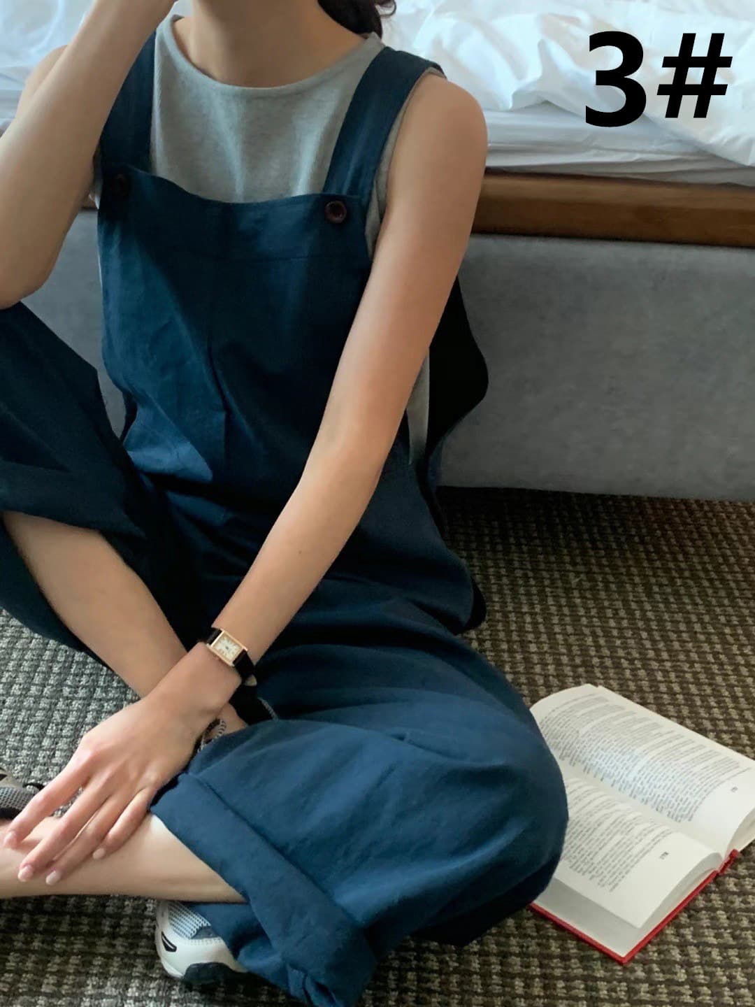 サロペット ノースリーブ 体型カバー 上品 レディース オールインワン