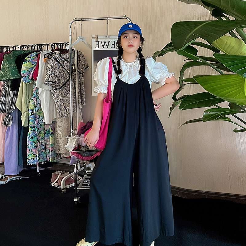 ゆったりロングサロペット