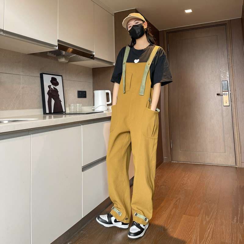 ゆったりカジュアルサロペット レトロスタイル