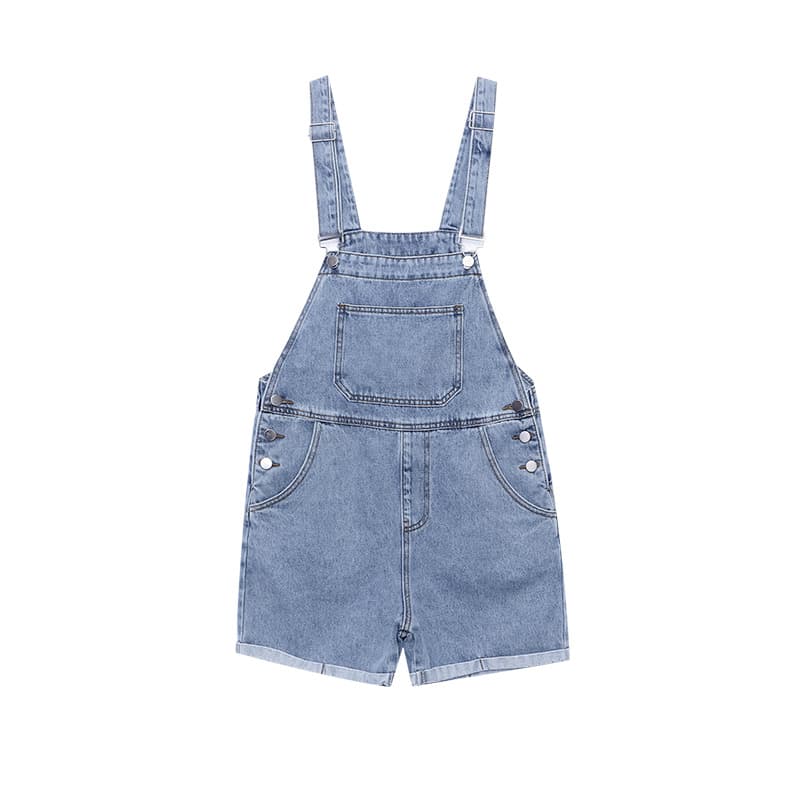 サロペット 爽やか夏のゆったりショートサロペット