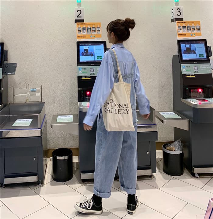 サロペットゆったりルーズデニムサロペット