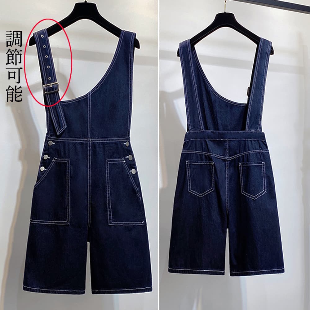 デニムサロペット レディース ショートパンツ カジュアル